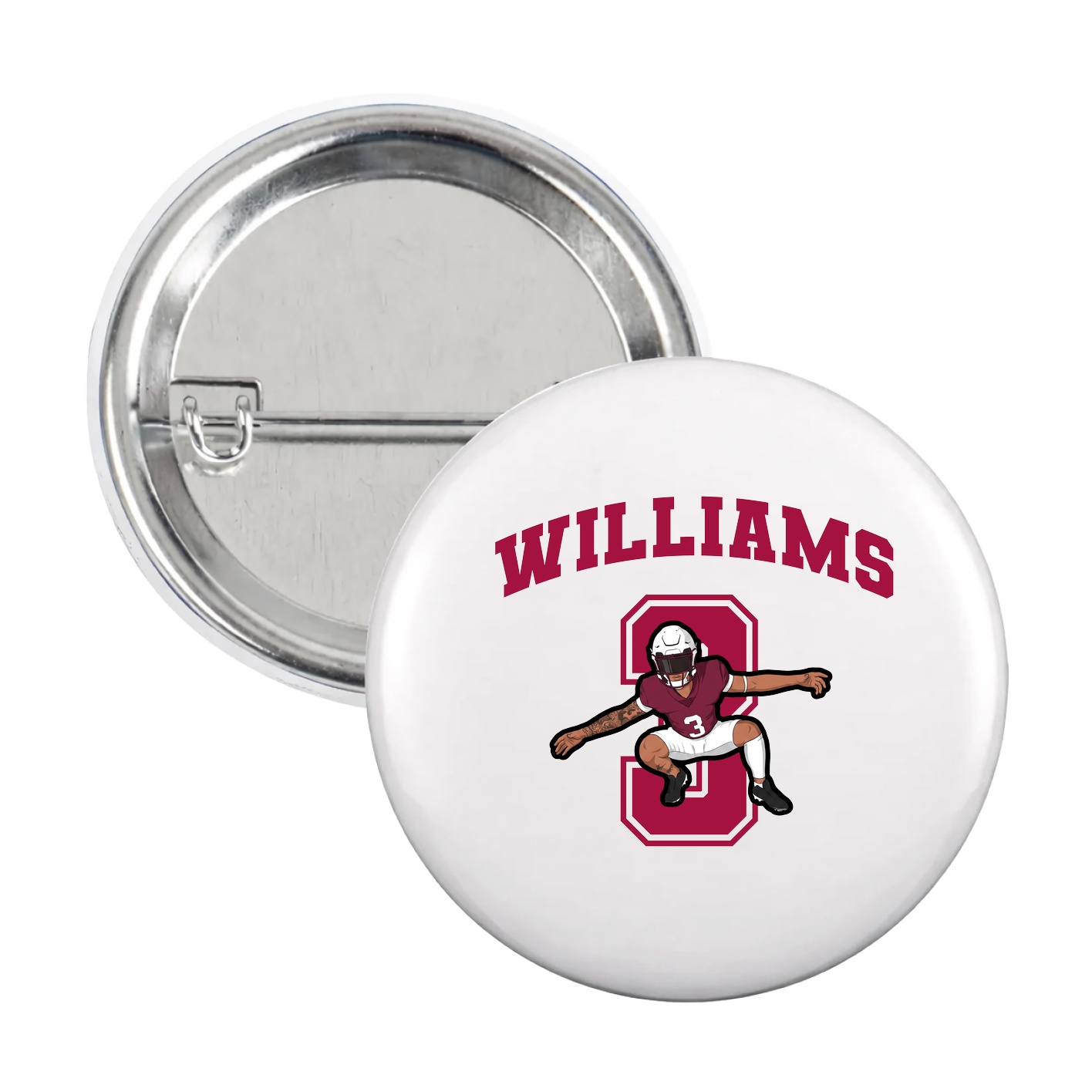 Game Day Button — Number in White