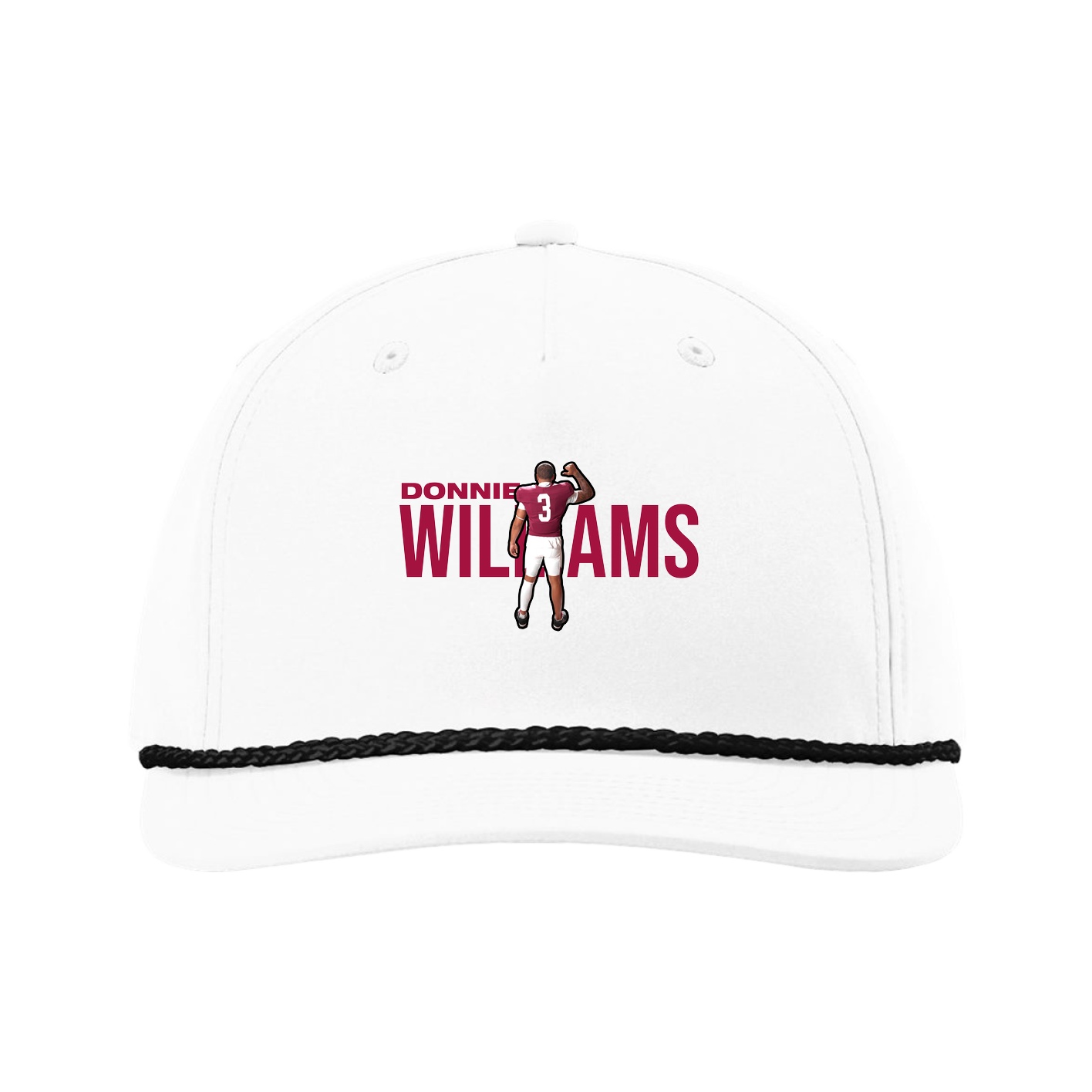 Five-Panel Classic Rope Cap — Player Name in White