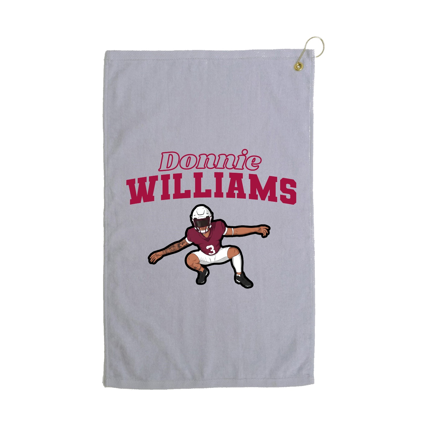 Golf Towel — Name Arch in Grey