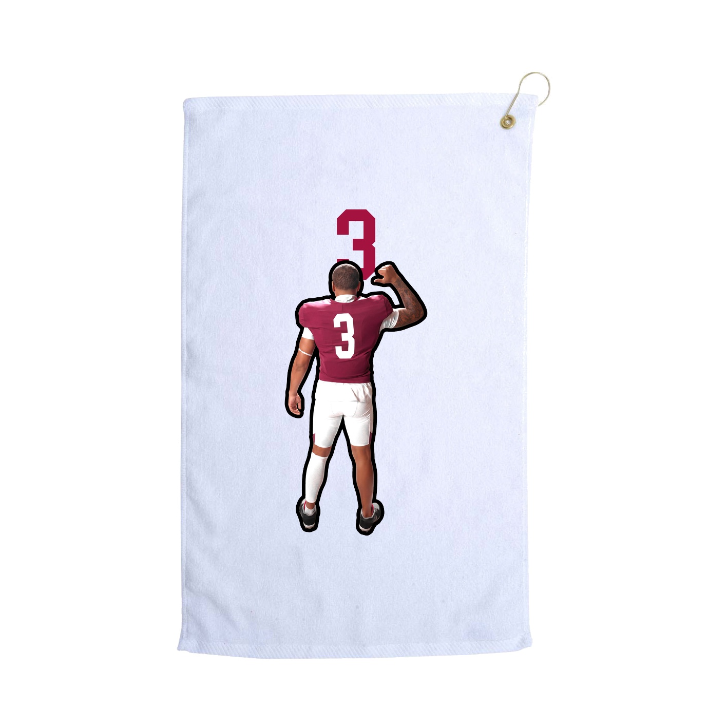 Golf Towel — Number Top in White