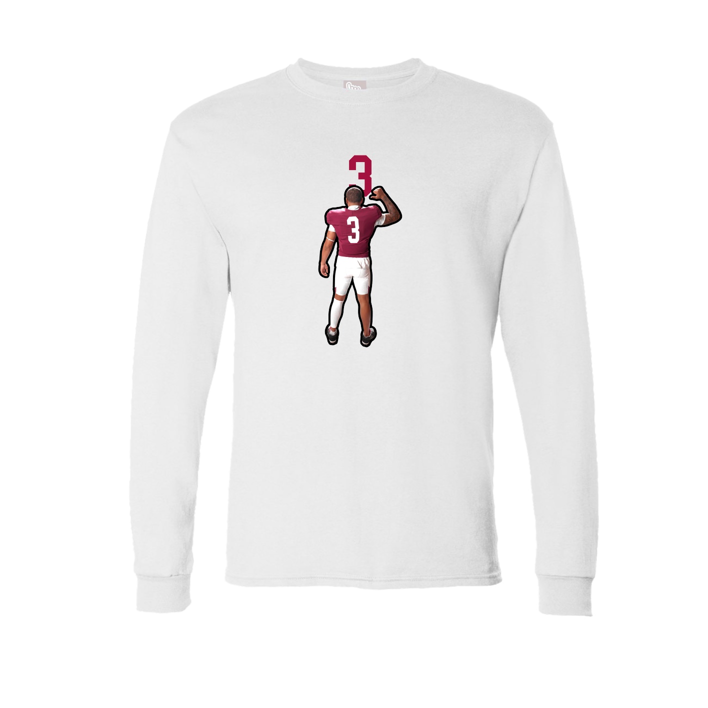 Long Sleeve Tee — Number Top in White