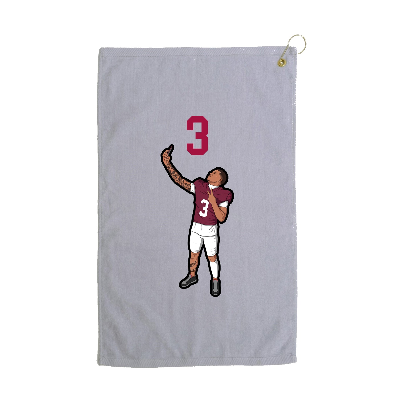 Golf Towel — Number Top in Grey