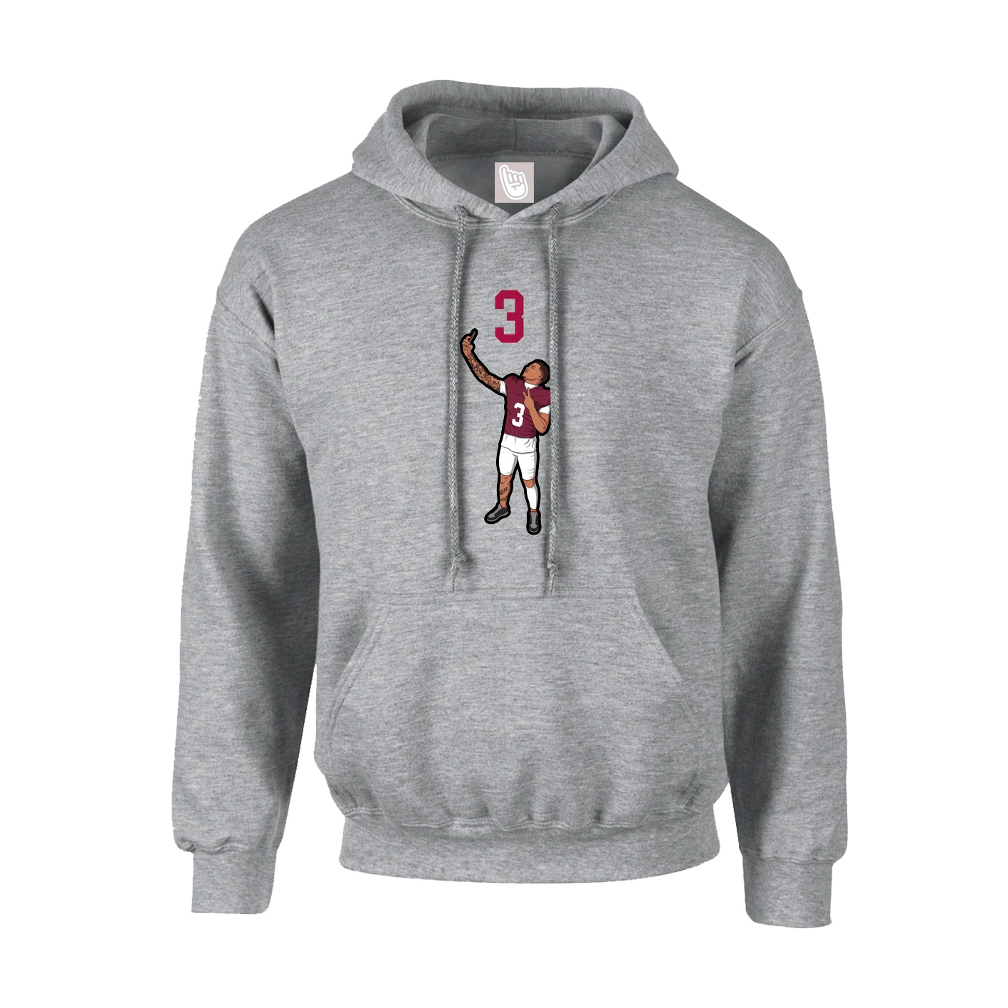 Hoodie — Number Top in Grey