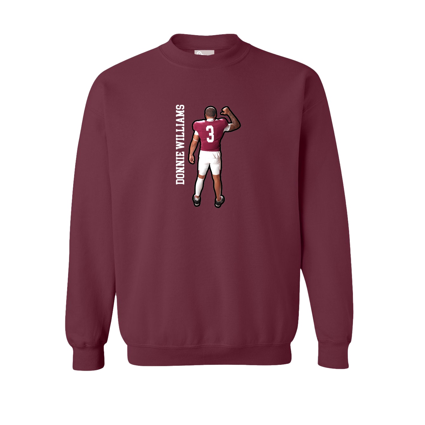 Fleece Crew — Name Vertical in Maroon