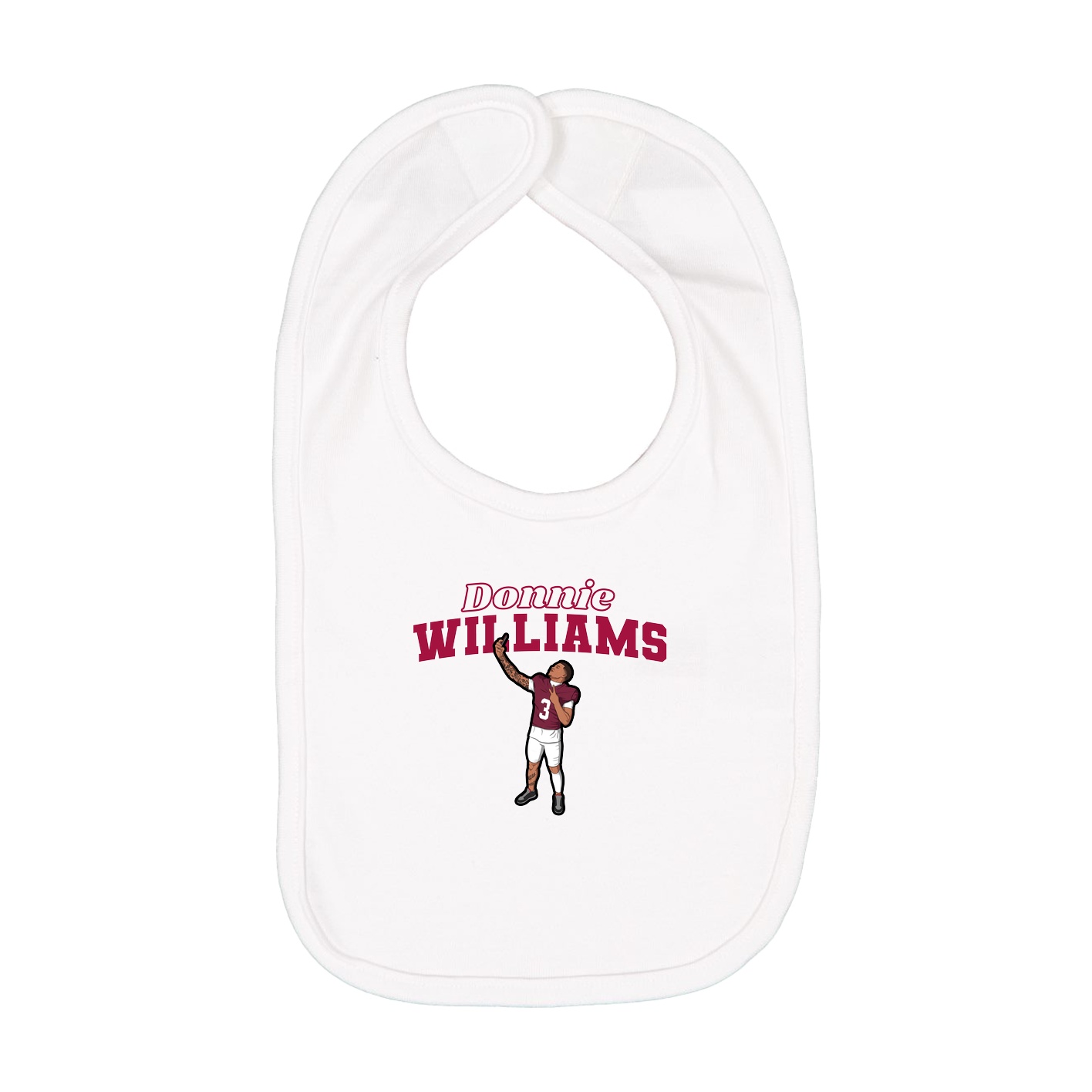Infant Bib — Name Arch in White