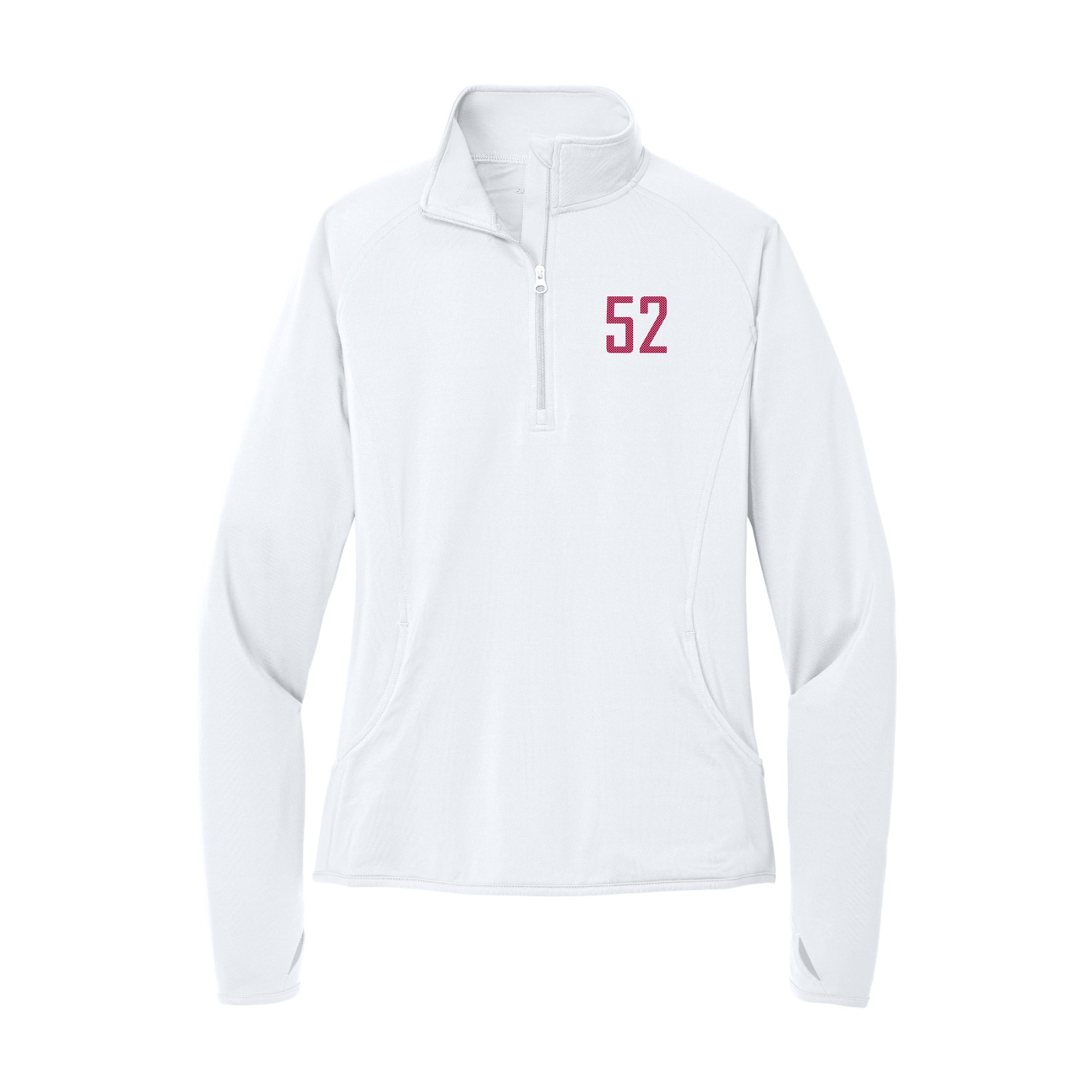Women's Q-Zip Pullover — Front Shirsy in White