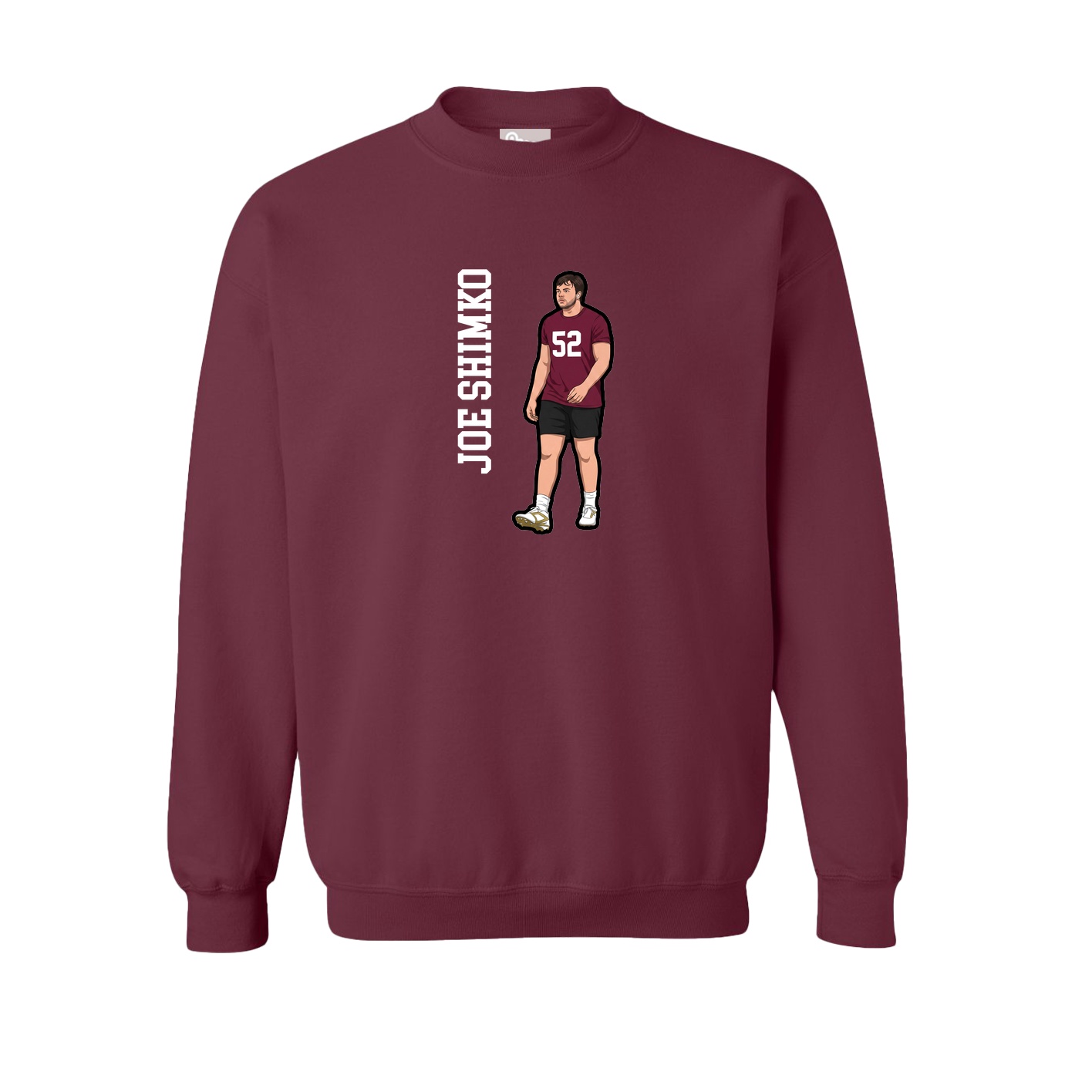 Fleece Crew — Name Vertical in Maroon