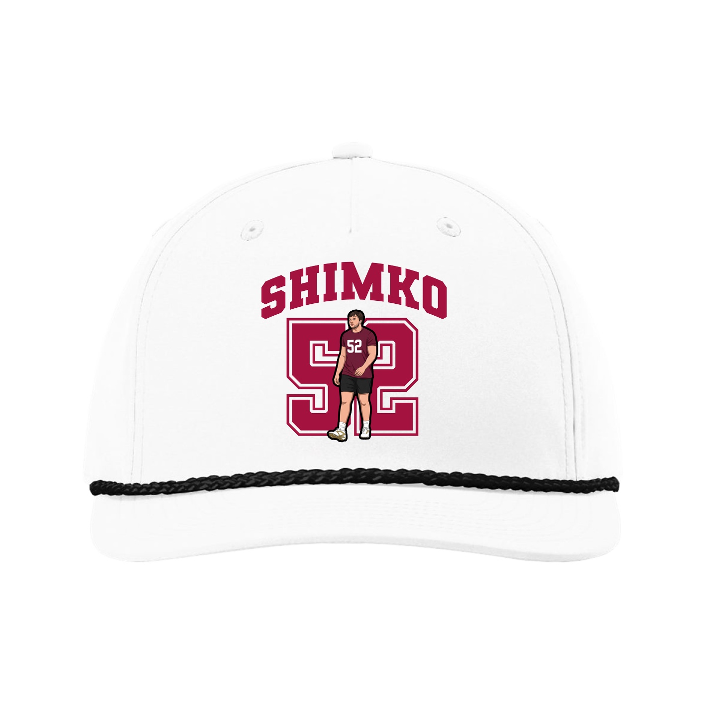 Five-Panel Classic Rope Cap — Number in White
