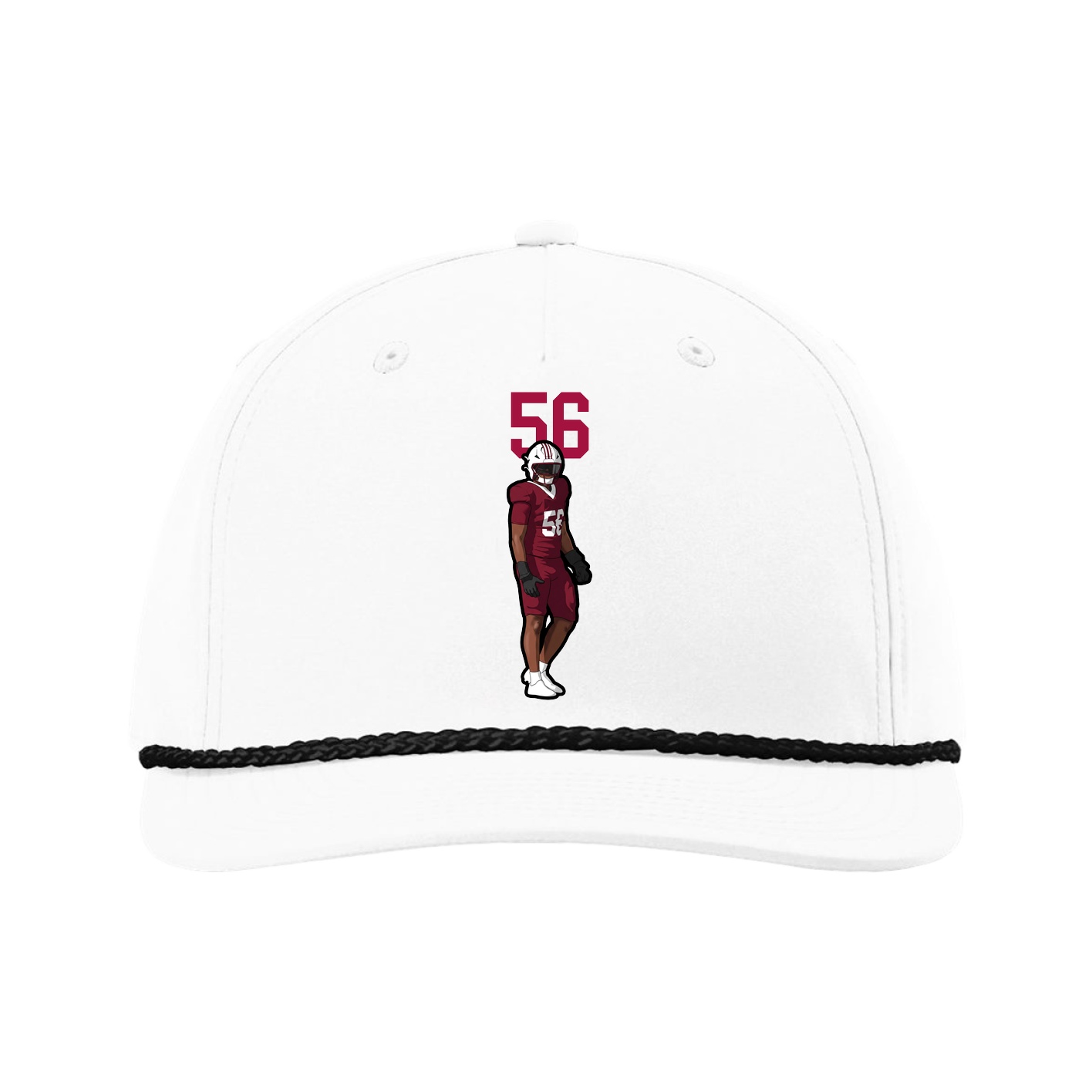 Five-Panel Classic Rope Cap — Number Top in White