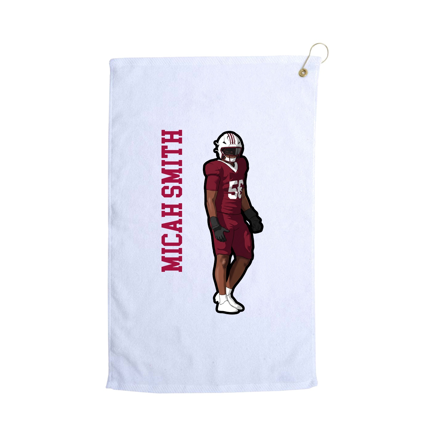 Golf Towel — Name Vertical in White