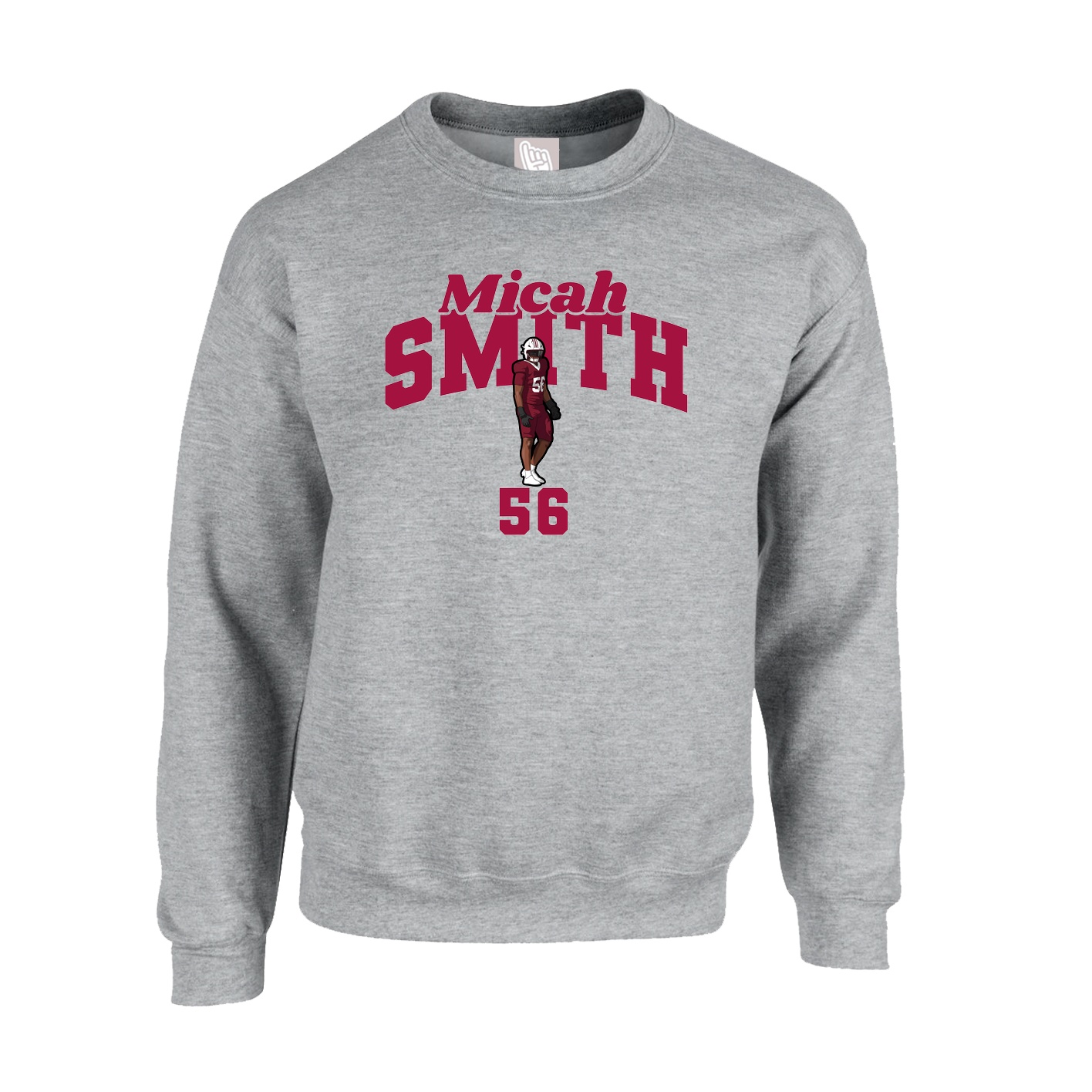 Fleece Crew — Signature Arch in Grey