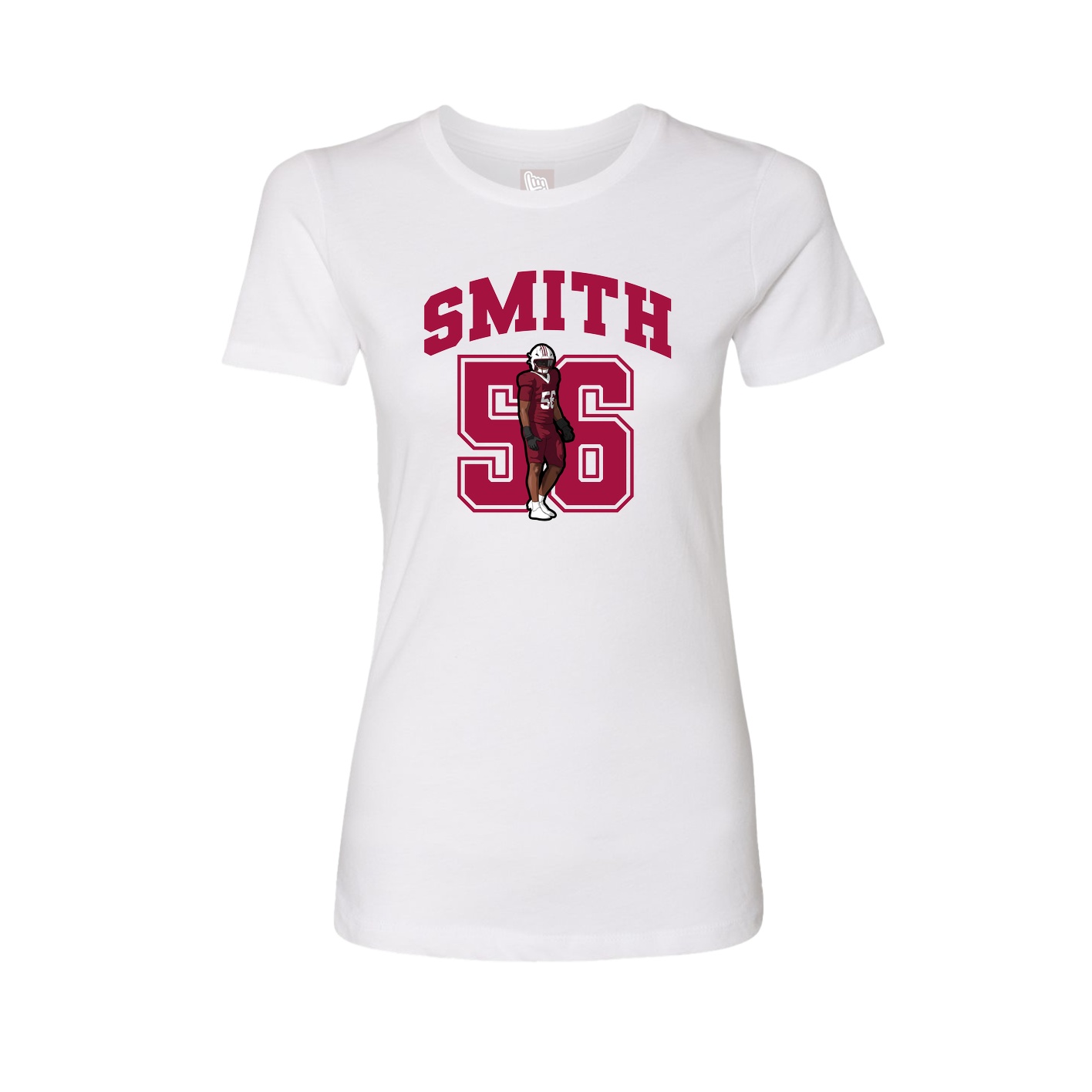 Fitted Women's Tee — Number in White