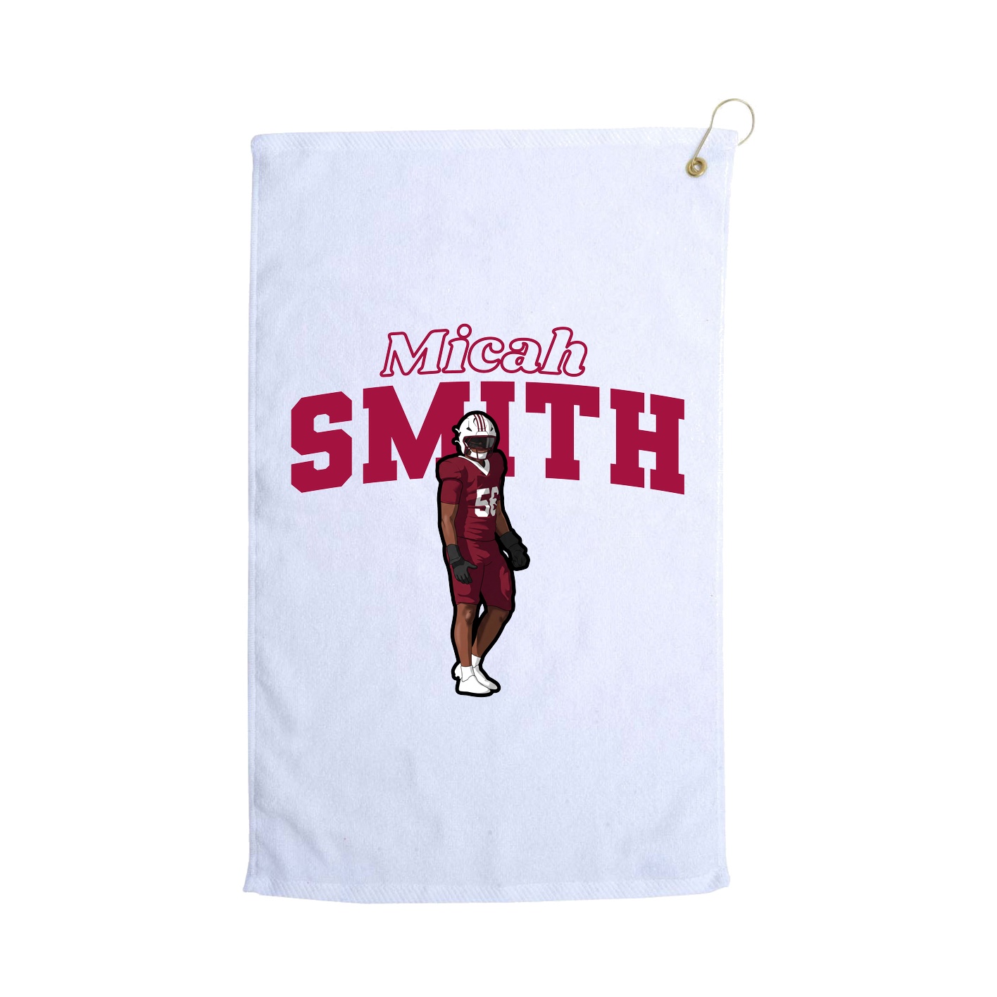 Golf Towel — Name Arch in White