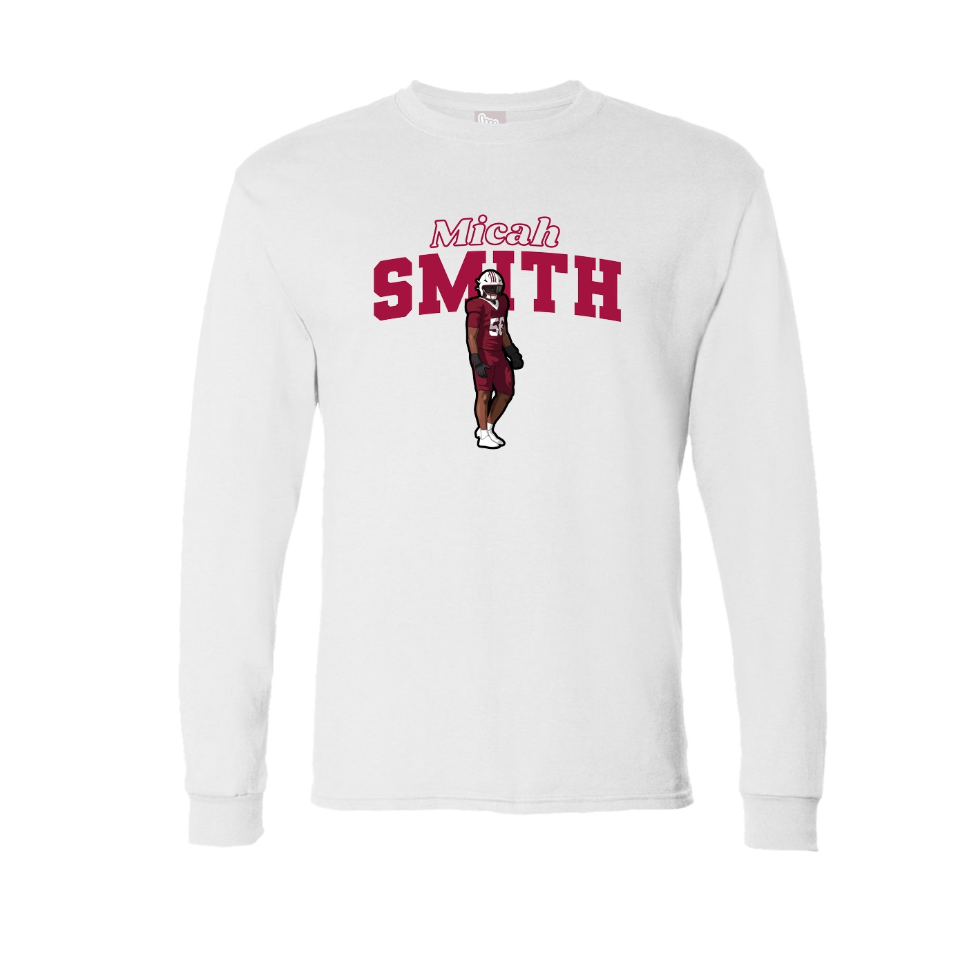 Long Sleeve Tee — Name Arch in White