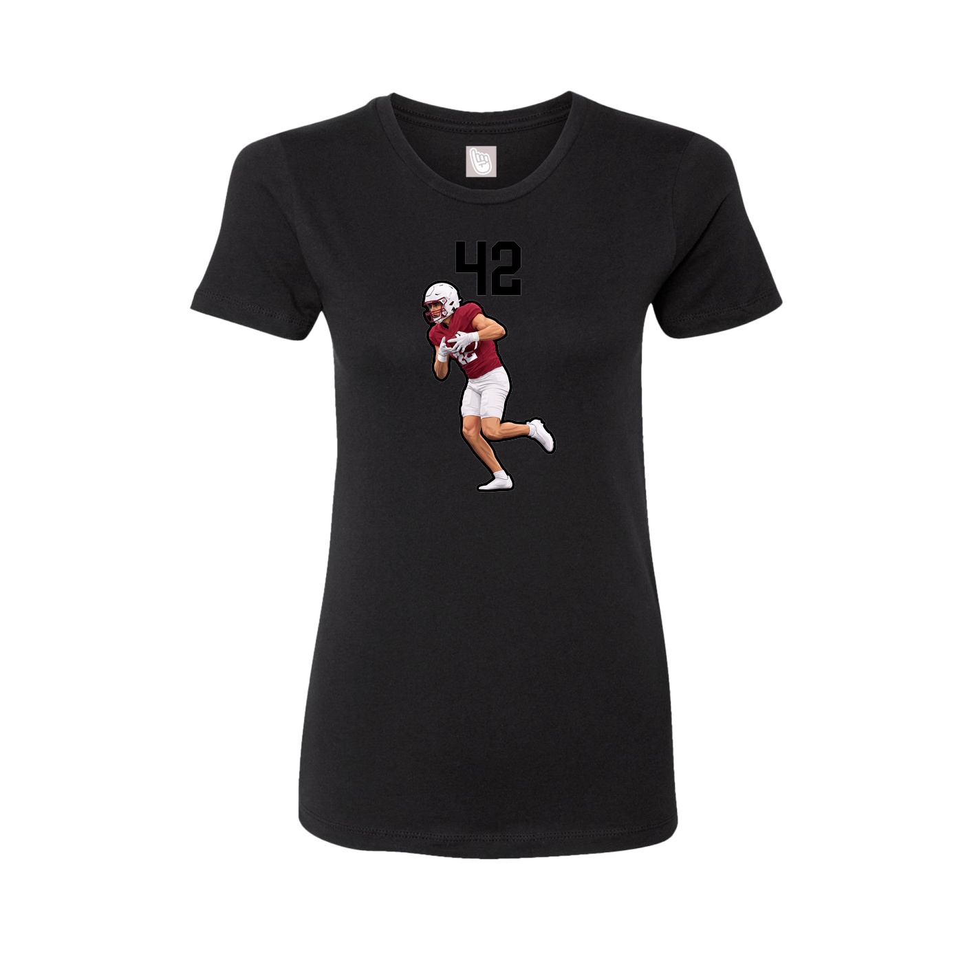 Fitted Women's Tee — Number Top in Black