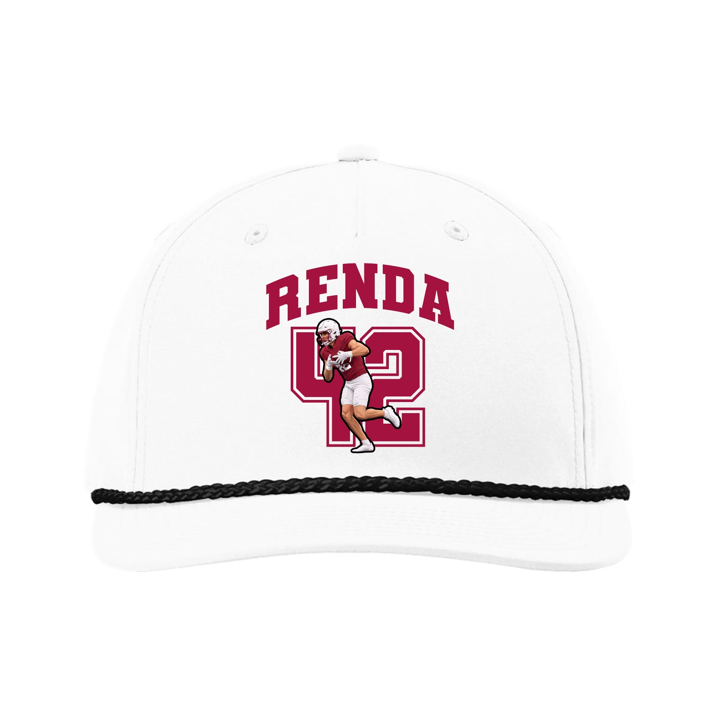 Five-Panel Classic Rope Cap — Number in White