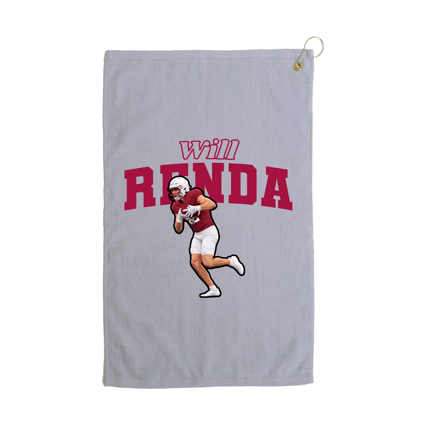 Golf Towel — Name Arch in Grey