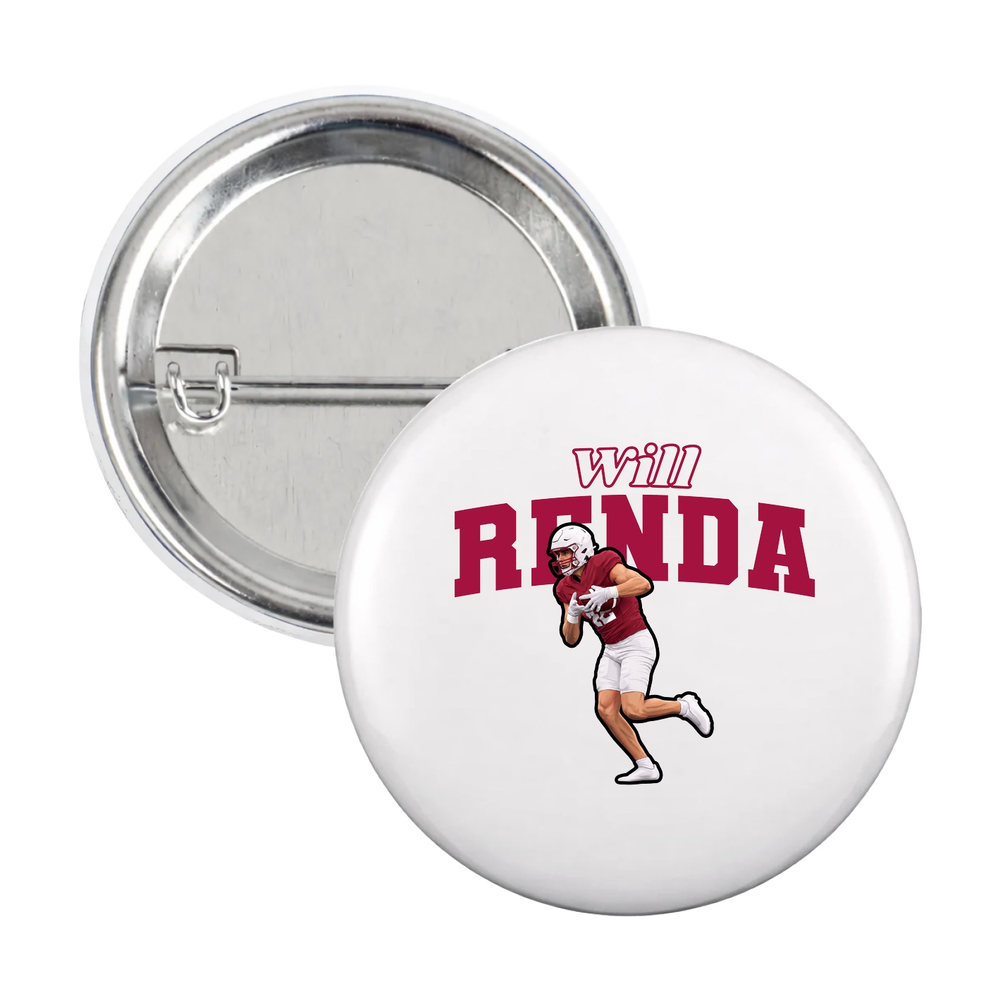 Game Day Button — Name Arch in White