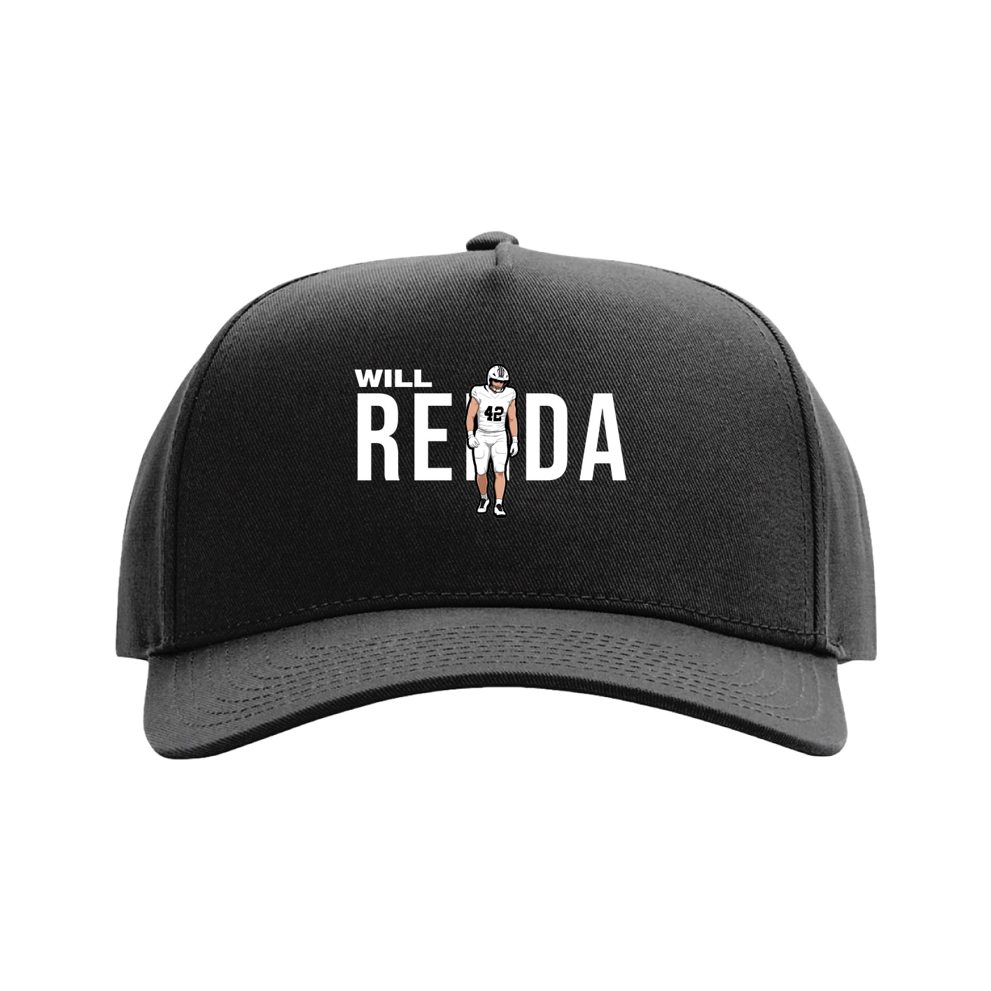 Full Fabric Five-Panel Champ Cap — Player Name in Black