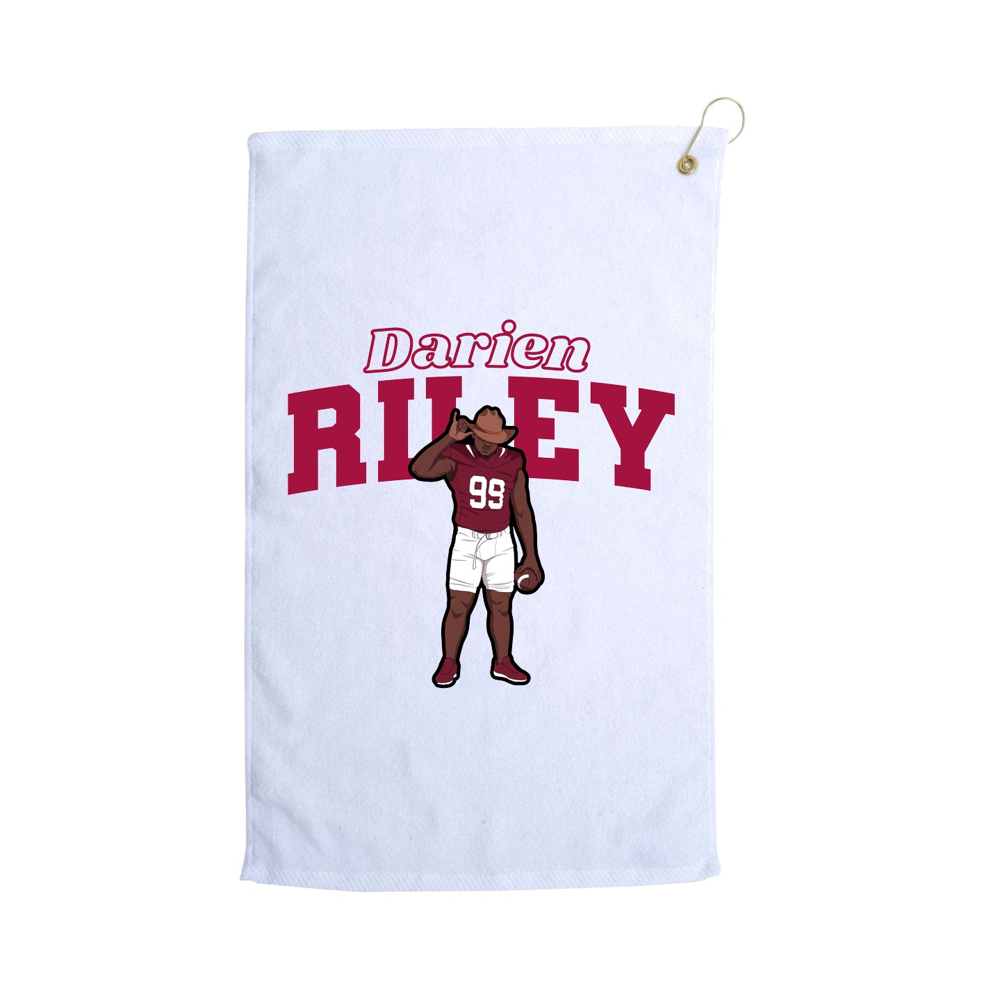 Golf Towel — Name Arch in White