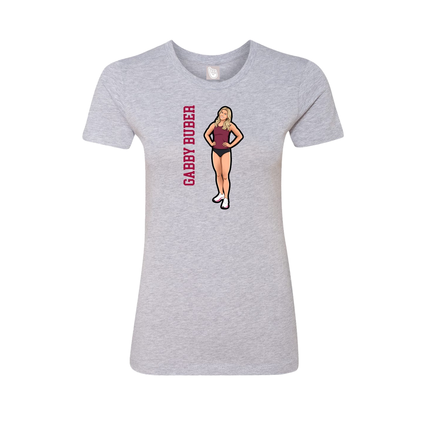 Womens Tee — Name Vertical in Grey