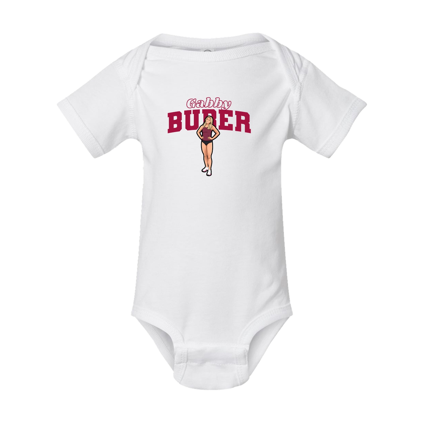 Baby Onesie — Name Arch in White