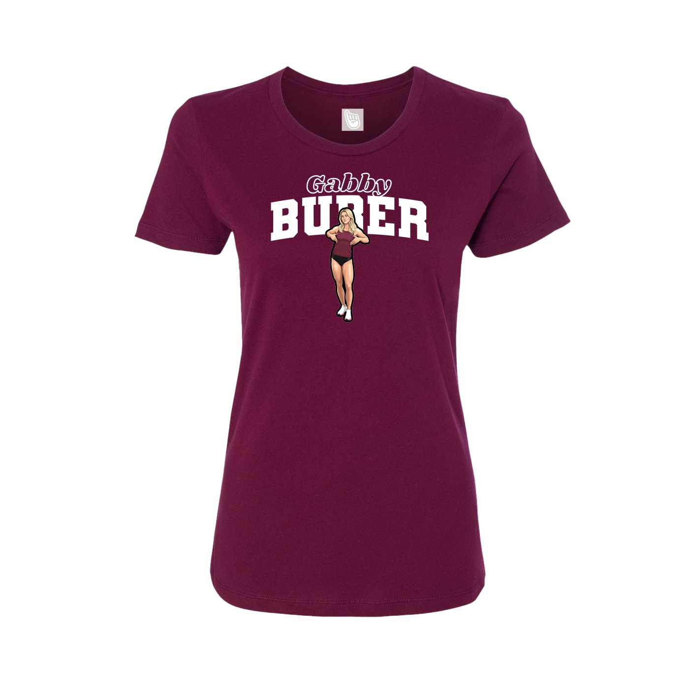 Womens Tee — Name Arch in Maroon
