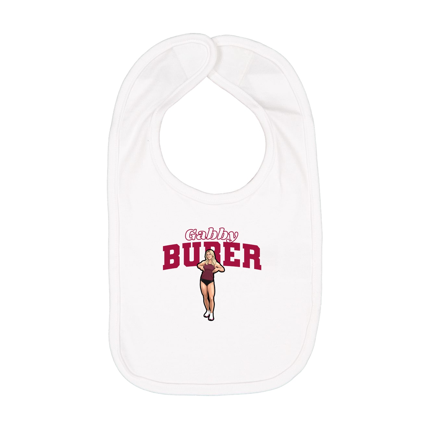 Infant Bib — Name Arch in White