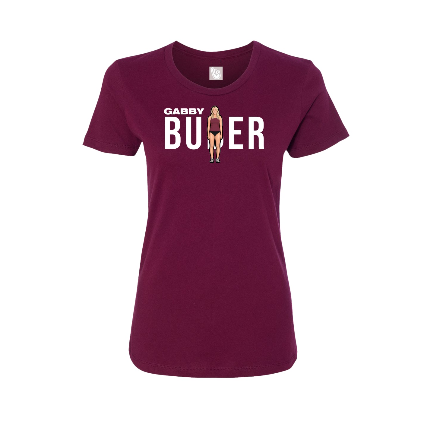 Womens Tee — Player Name in Maroon