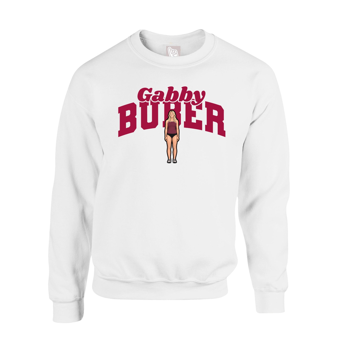 Fleece Crew — Signature Arch in White