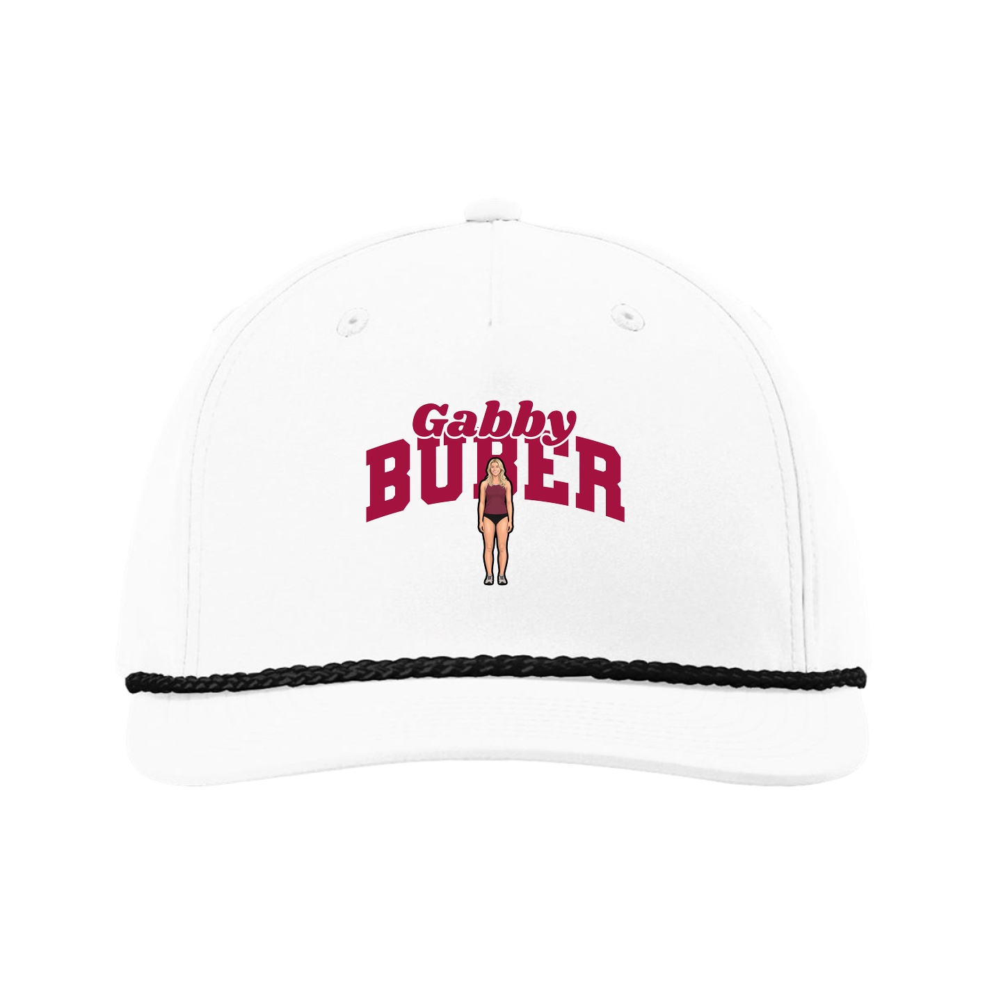 Five-Panel Classic Rope Cap — Signature Arch in White