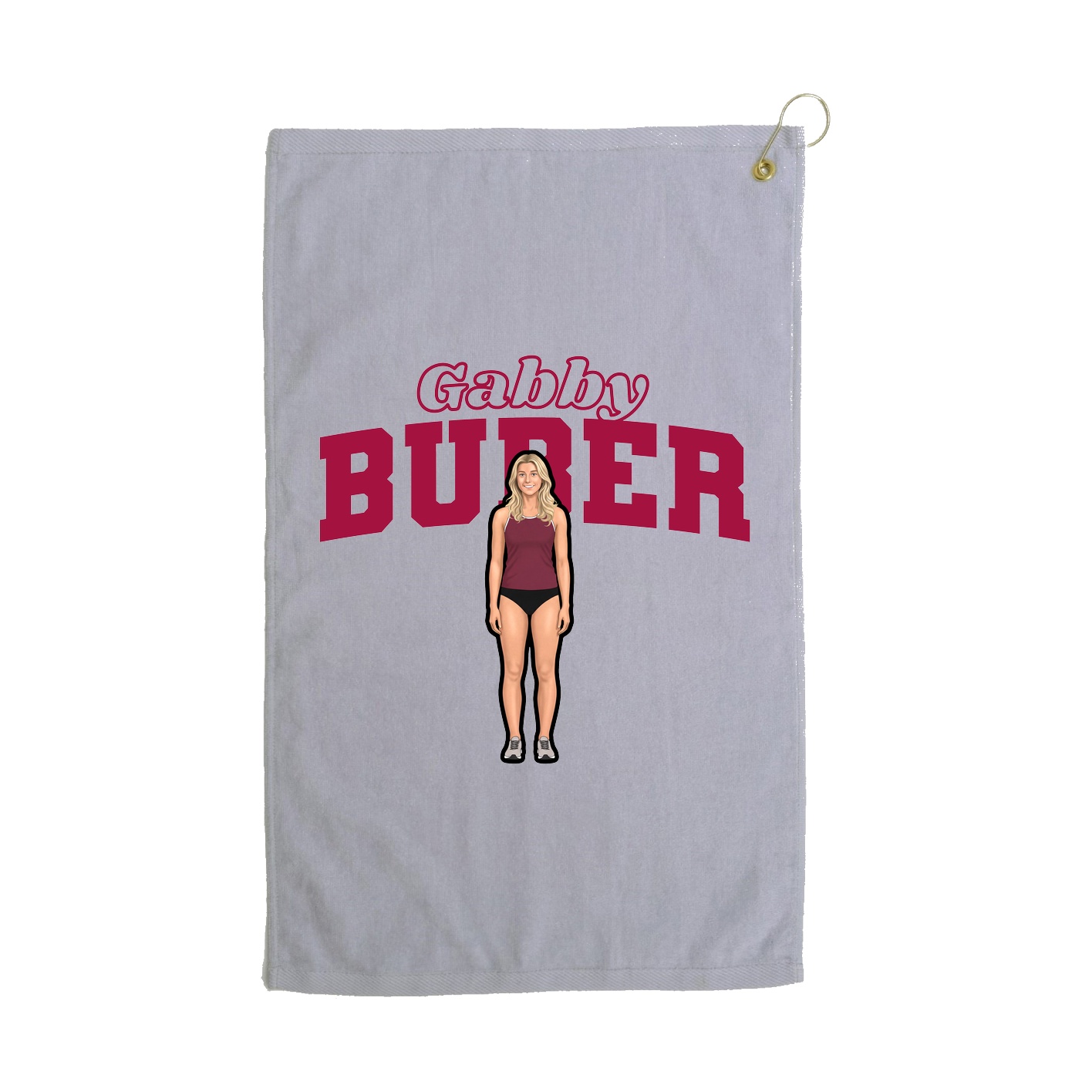 Golf Towel — Name Arch in Grey