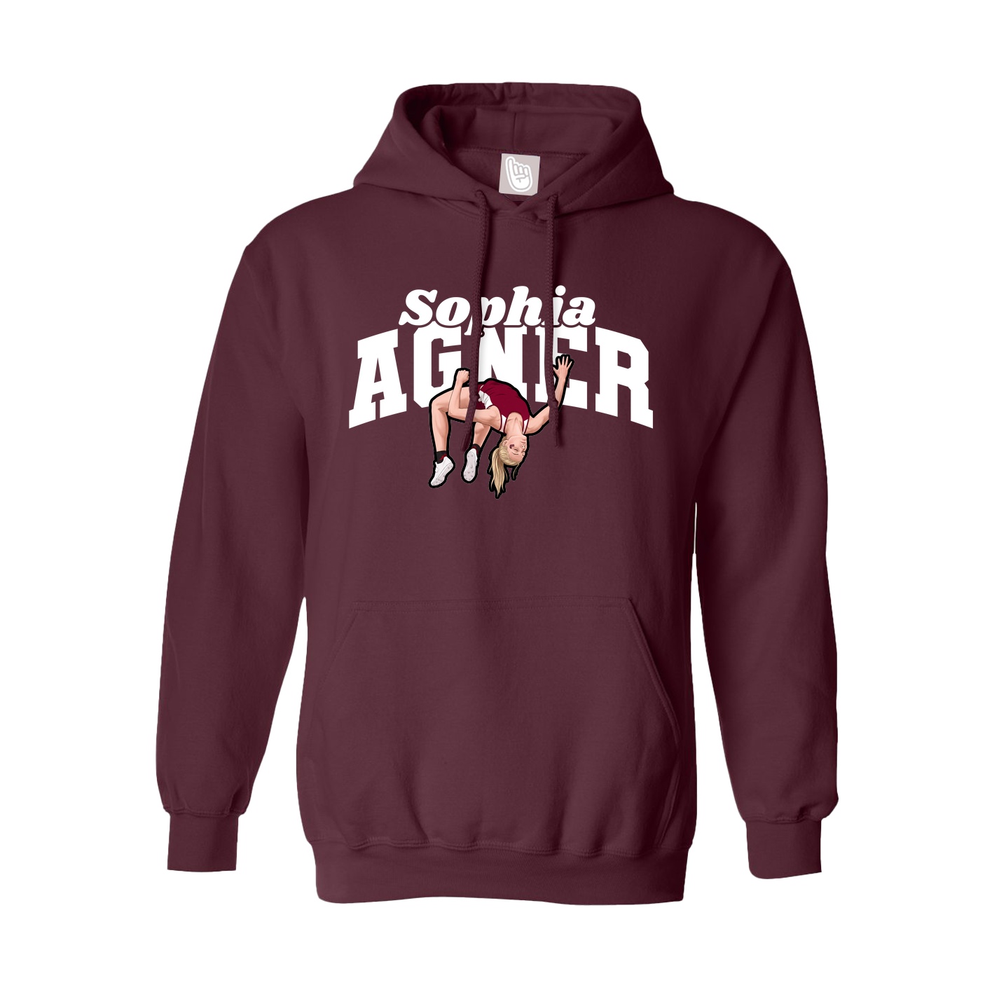 Youth Hoodie — Signature Arch in Maroon