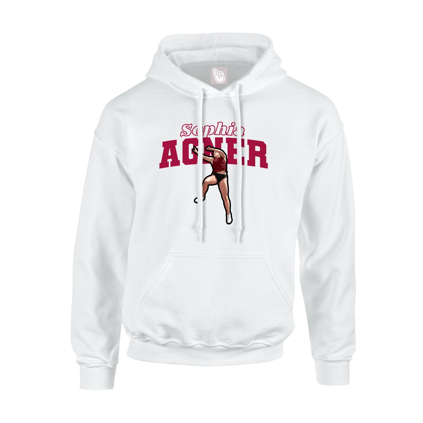 Hoodie — Name Arch in White