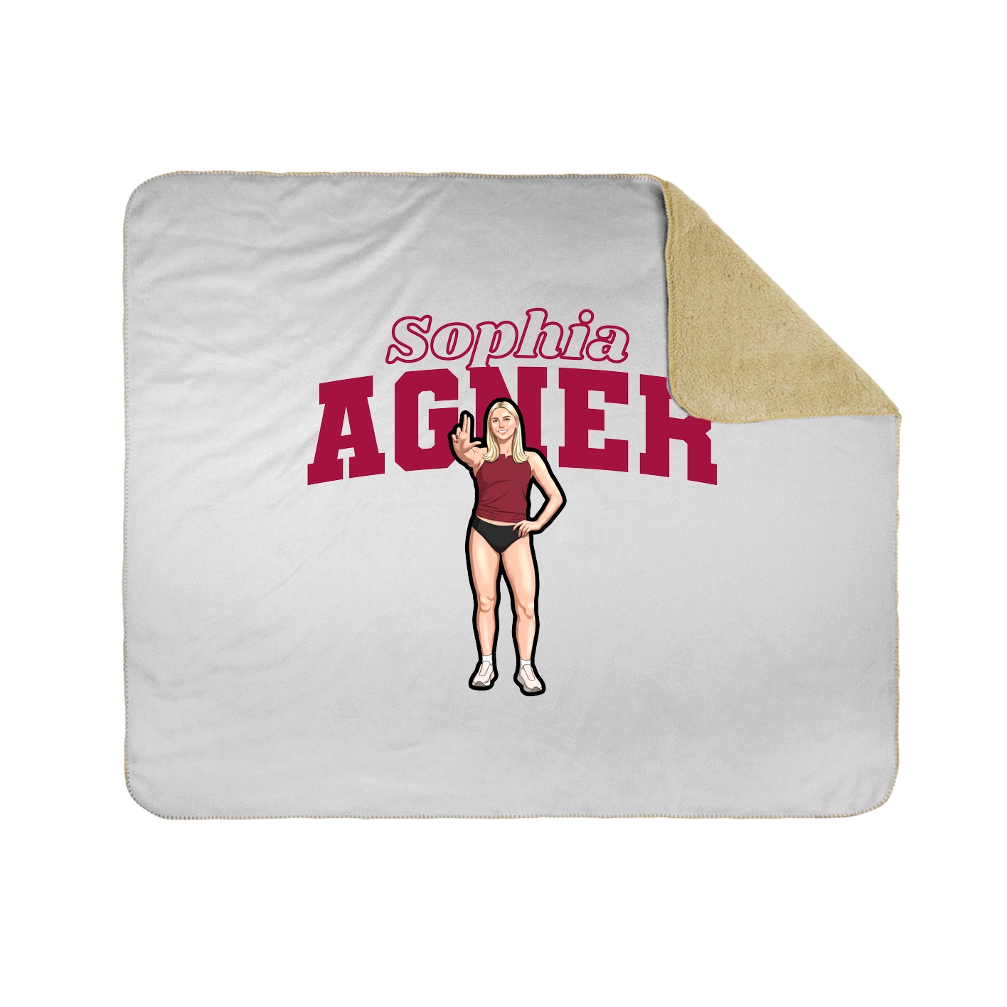 Throw Blanket — Name Arch in White