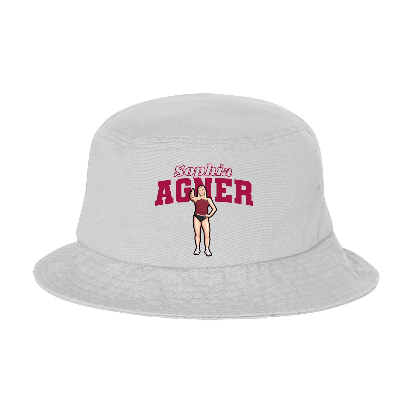 Bucket Cap — Name Arch in White