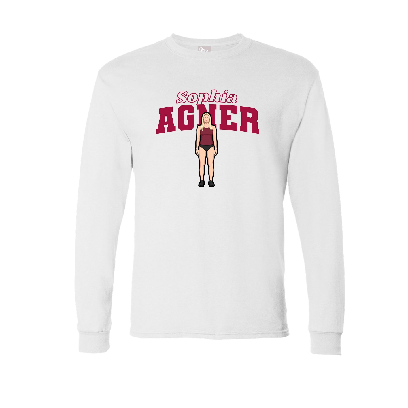 Long Sleeve Tee — Name Arch in White