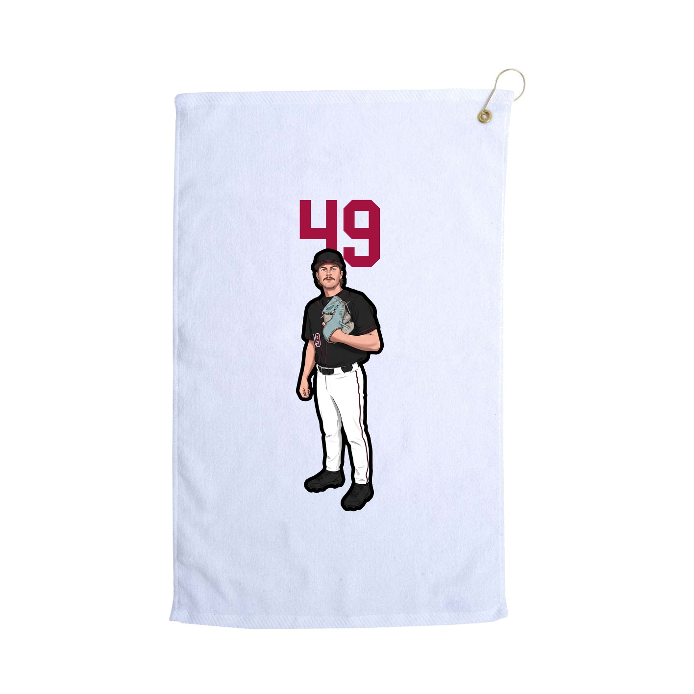 Golf Towel — Number Top in White