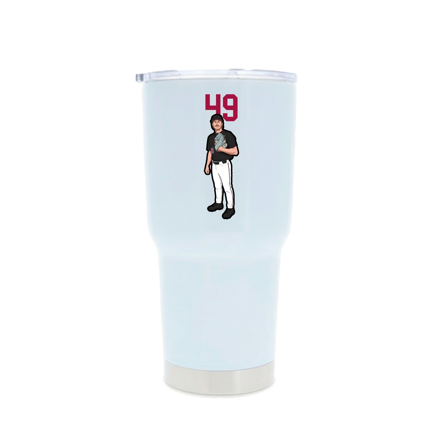 30oz Stainless Steel Tumbler — Number Top in White