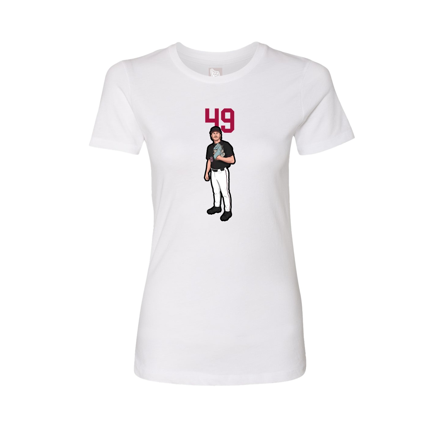 Fitted Women's Tee — Number Top in White