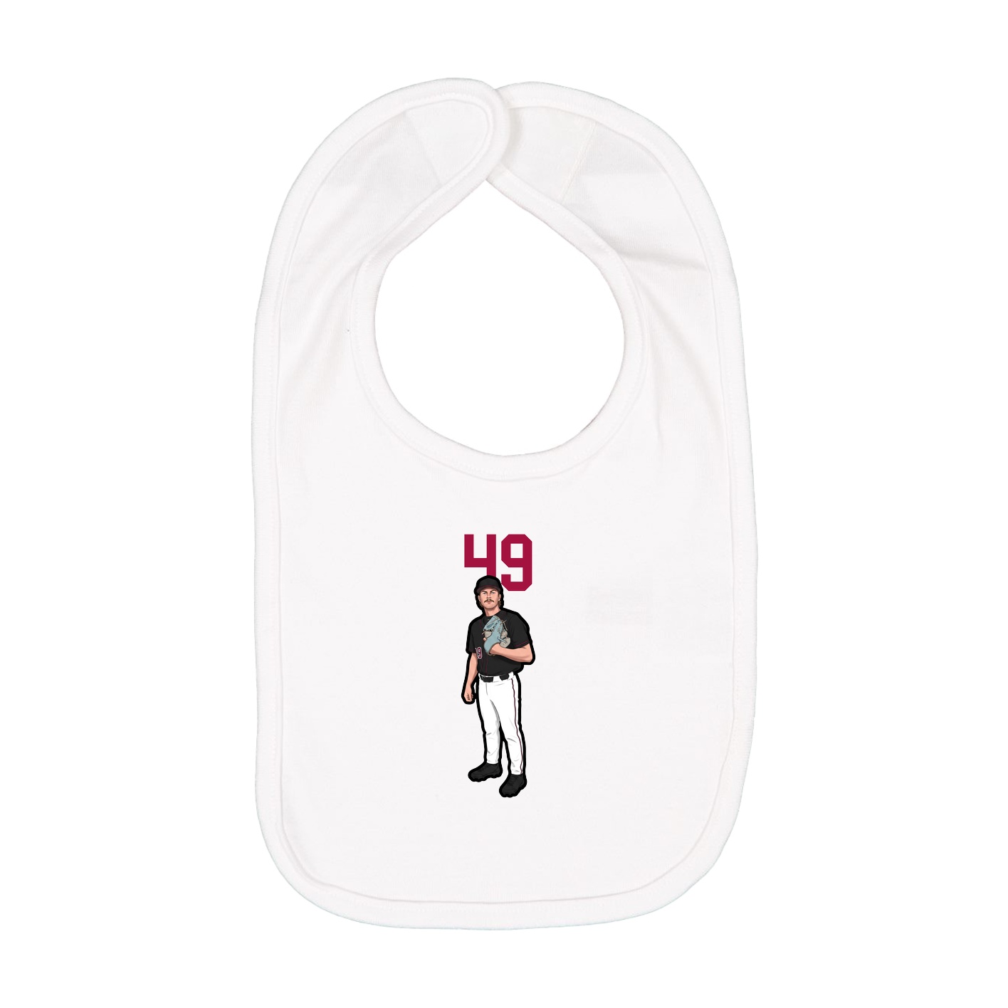 Infant Bib — Number Top in White