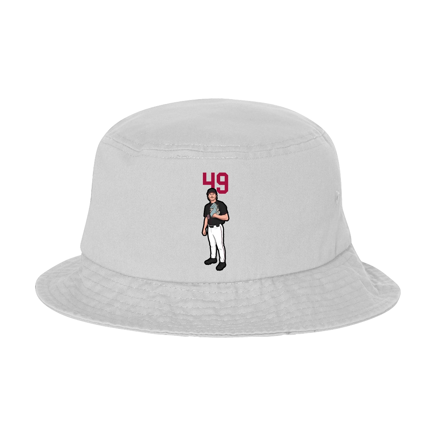 Bucket Cap — Number Top in White