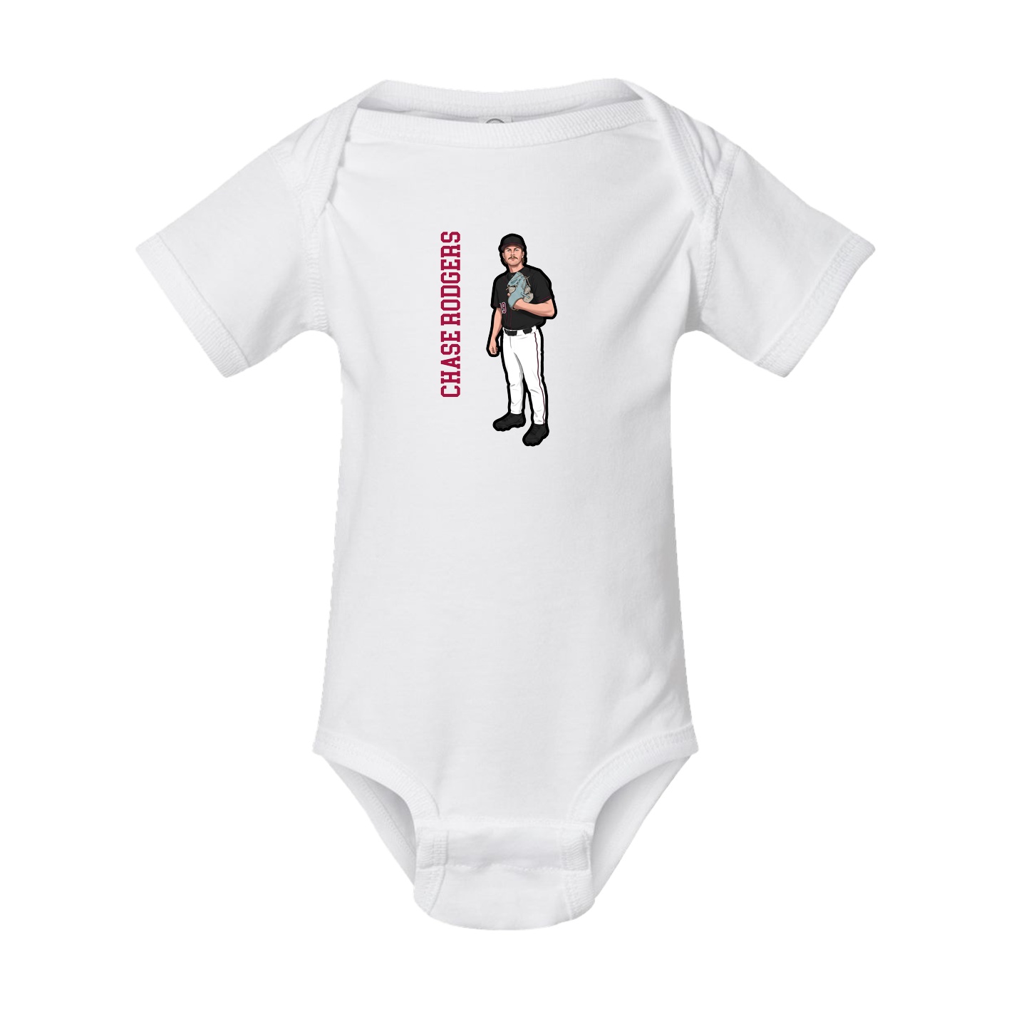 Baby Onesie — Name Vertical in White