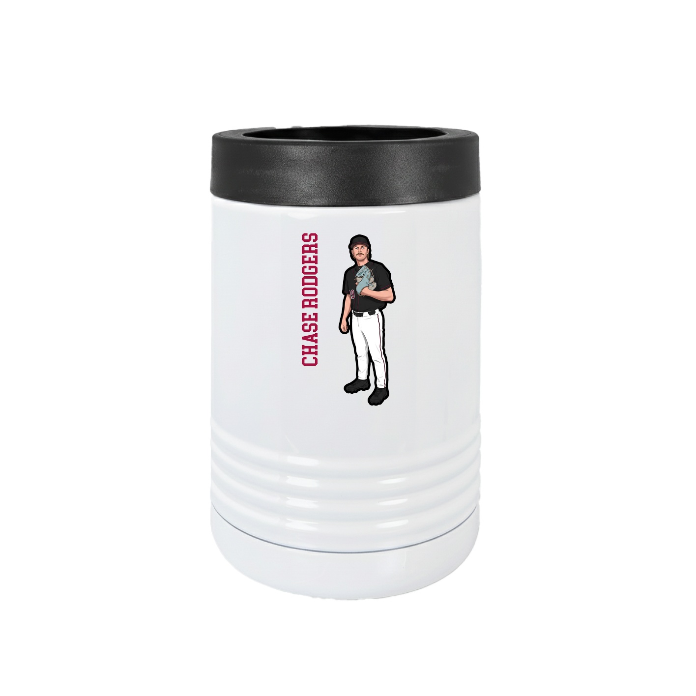 Beverage Holder — Name Vertical in White