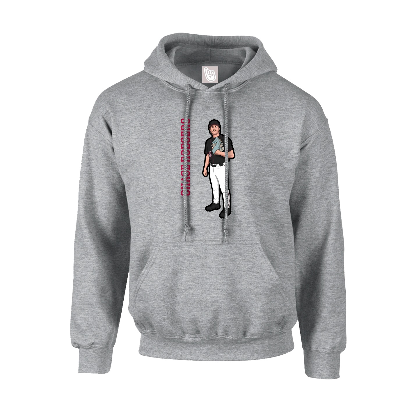 Hoodie — Name Vertical in Grey