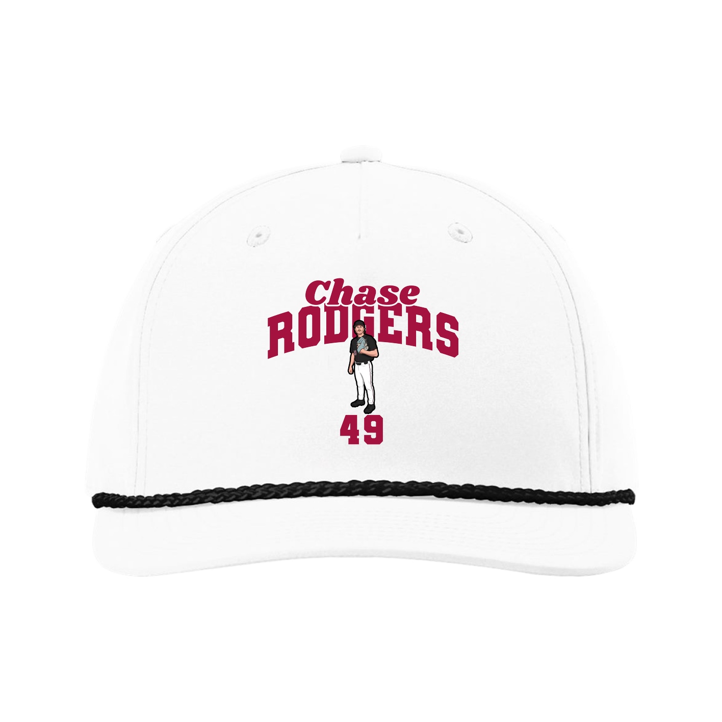 Five-Panel Classic Rope Cap — Signature Arch in White