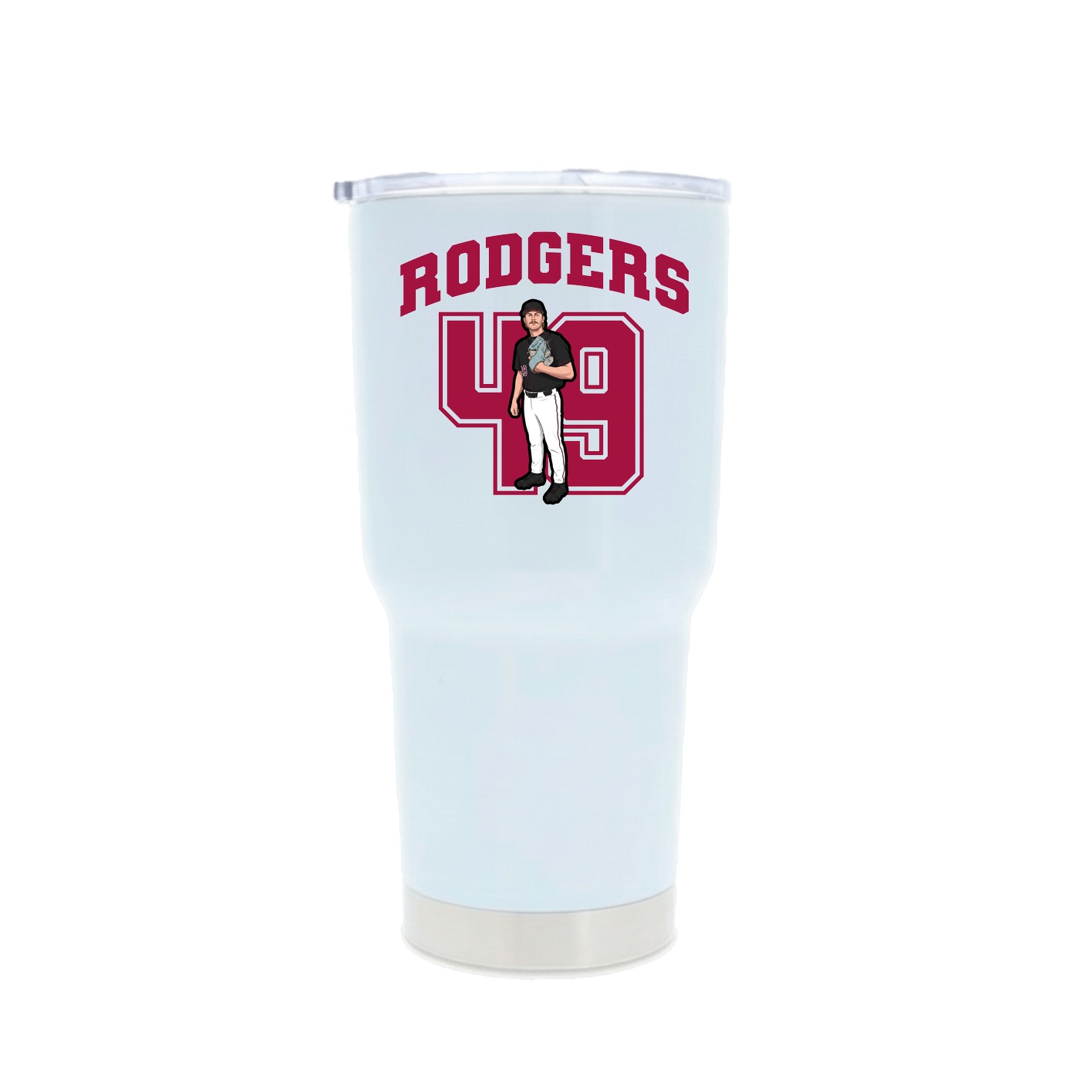 30oz Stainless Steel Tumbler — Number in White