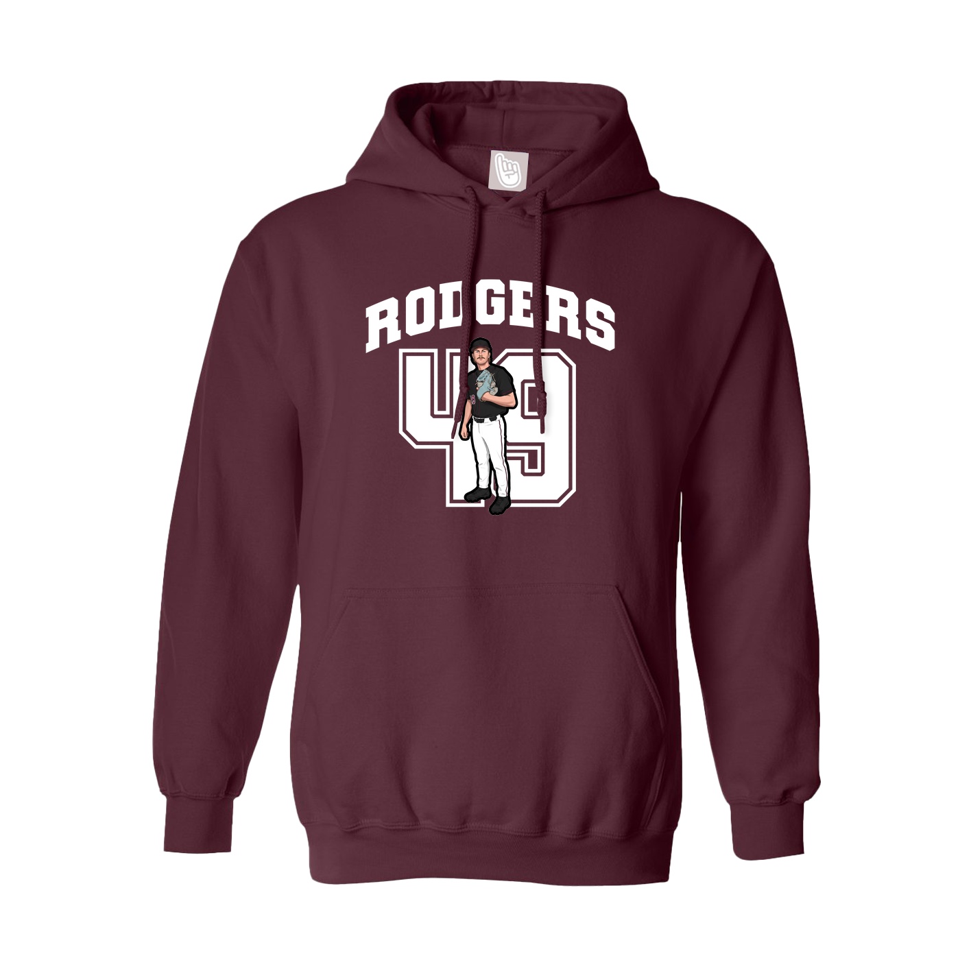 Hoodie — Number in Maroon