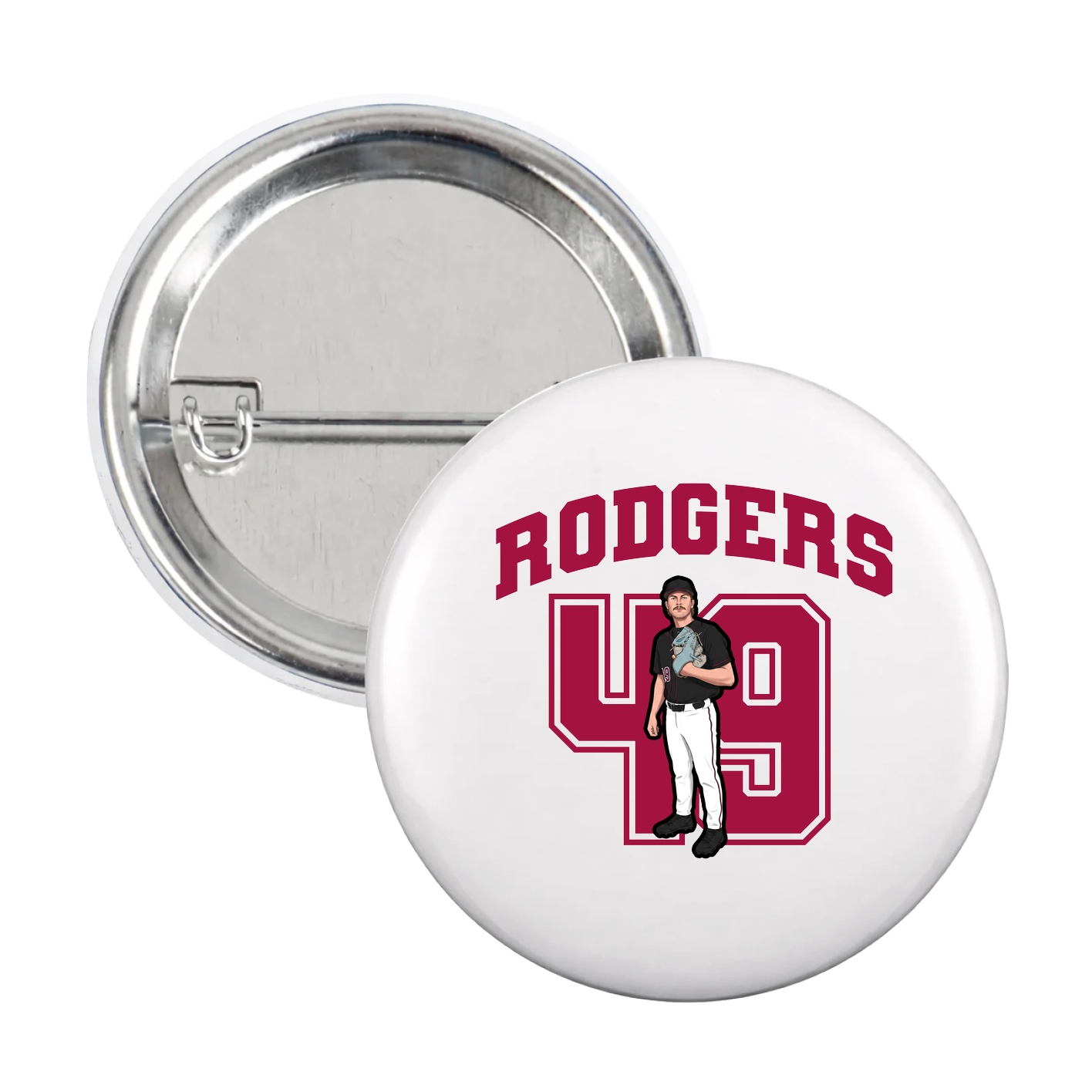 Game Day Button — Number in White
