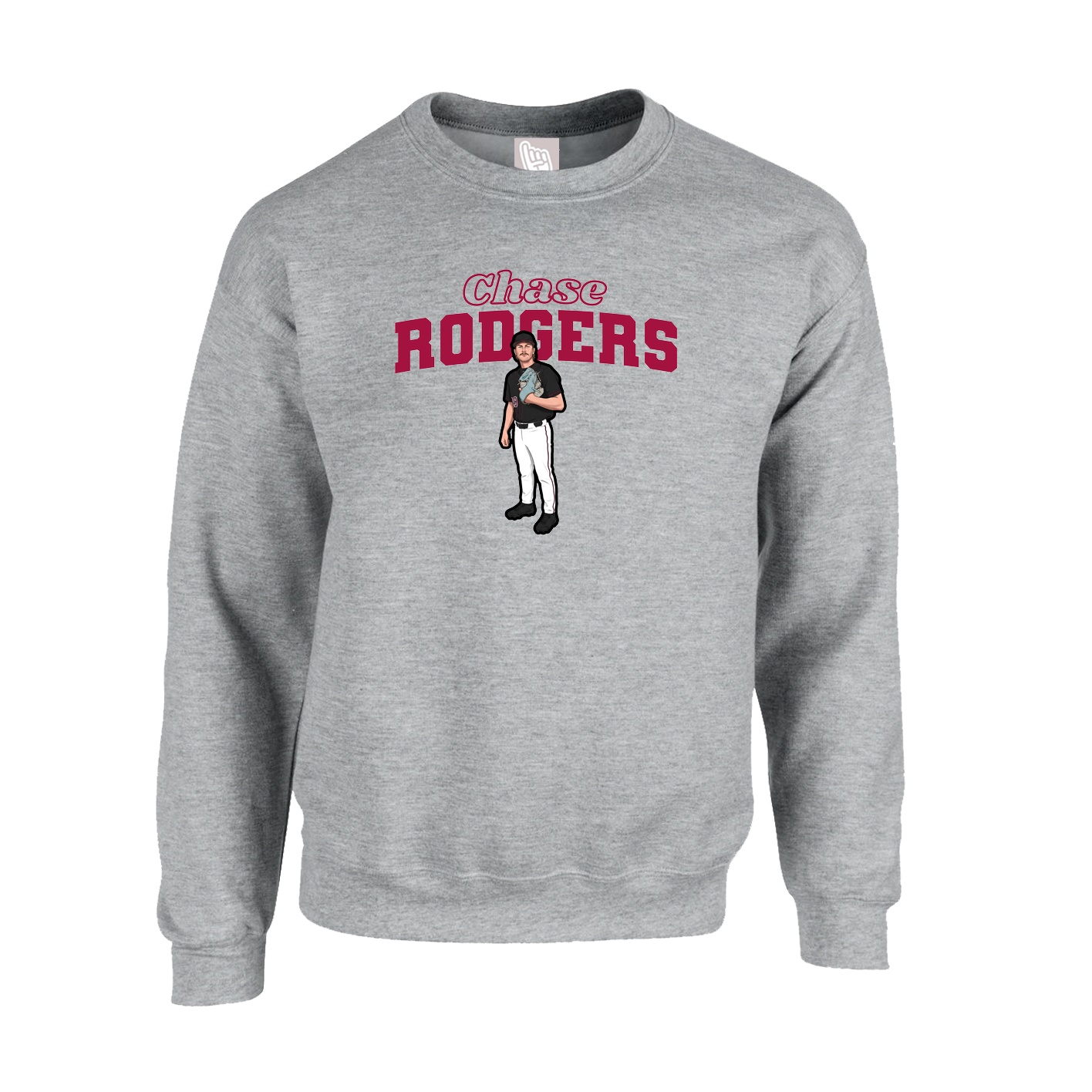 Fleece Crew — Name Arch in Grey